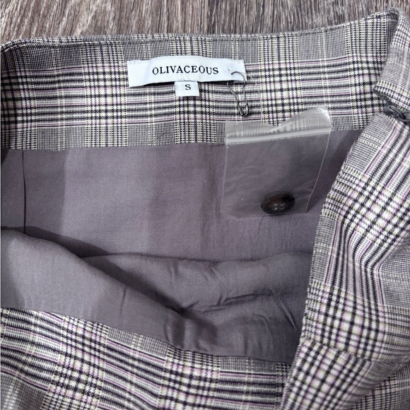 Olivaceous Mini Plaid/Checkered Skirt Academia/Ruffled/Pleated - Sm - Picture 2 of 9